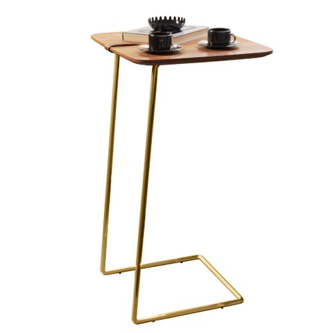Mesa Apoio Lateral para Sofá Atenas Pé Dourado LarFlex:Cinamomo