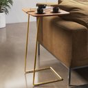 Ver imagem 2 de Mesa Apoio Lateral para Sofá Atenas Pé Dourado LarFlex:Cinamomo
