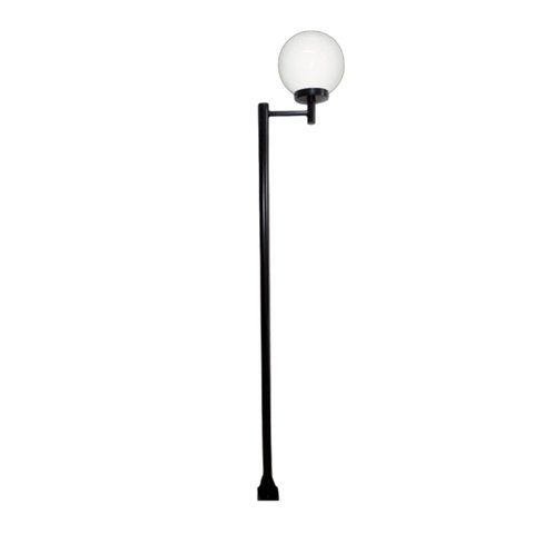 Poste e Luminária Globo P Braço Reto Jardim Preto 300cm Ouro Minas L079POM