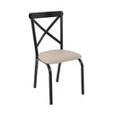 Ver imagem 5 de Conjunto Karina Flex 1,36m Tampo Laminado com 6 Cadeiras Preto/Fosco/Linho Bege