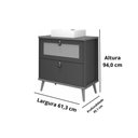 Ver imagem 4 de Balcão P/ Banheiro Vêneto 1 Porta e 1 Gaveta C/ Cuba 60cm Titanium/freijo - Mgm