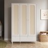 Guarda-roupa 3 Portas e 2 Gavetas com Rattan Coleção Fofura - 6
