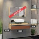 Ver imagem 3 de Gabinete Banheiro 60cm Ametista Marrom/Freijo/Natura