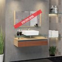 Ver imagem 2 de Gabinete Banheiro 60cm Ametista Marrom/Freijo/Natura