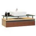Ver imagem 1 de Gabinete Banheiro 60cm Ametista Marrom/Freijo/Natura
