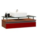 Ver imagem 1 de Gabinete Banheiro 60cm Ametista Vermelho/Natura/Vinho