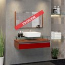 Ver imagem 2 de Gabinete Banheiro 60cm Ametista Vermelho/Natura/Vinho