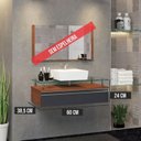 Ver imagem 3 de Gabinete Banheiro 60cm Ametista Cinza/Natura/Titanium
