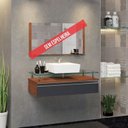 Ver imagem 1 de Gabinete Banheiro 60cm Ametista Cinza/Natura/Titanium