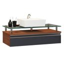 Ver imagem 2 de Gabinete Banheiro 60cm Ametista Cinza/Natura/Titanium