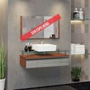 Ver imagem 2 de Gabinete Banheiro 60cm Ametista Cinza/Natura/Rovere
