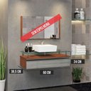 Ver imagem 3 de Gabinete Banheiro 60cm Ametista Cinza/Natura/Rovere