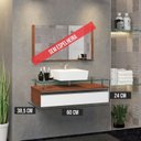 Ver imagem 3 de Gabinete Banheiro 60cm Ametista Branco/Natura
