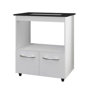 Balcão para Cooktop Elisa 5 Bocas 2 Portas Moblis Cor:branco