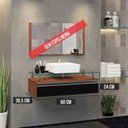 Ver imagem 3 de Gabinete Banheiro 60cm Ametista Preto/Natura