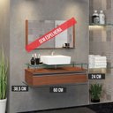 Ver imagem 3 de Gabinete Banheiro 60cm Ametista Marrom/Natura