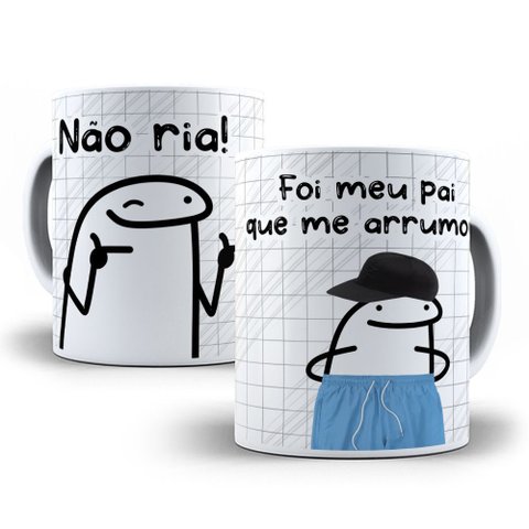 Caneca Flork de Porcelana Não Ria – Surpreenda Seu Pai com Estilo e Humor