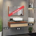 Ver imagem 3 de Gabinete Banheiro 60cm Ametista Bege/Natura/Freijo