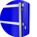 Ver imagem 2 de Porta Pivotante Alumínio Lambril Miraggio c/Puxador e.Azul 120 Brimak