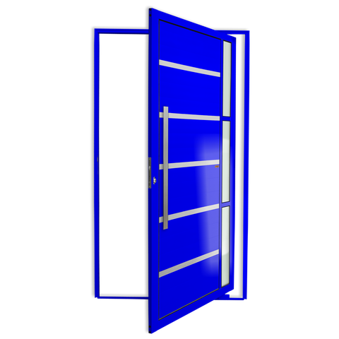Porta Pivotante Alumínio Lambril Miraggio c/Puxador e.Azul 120 Brimak