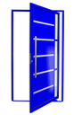Ver imagem 1 de Porta Pivotante Alumínio Lambril Miraggio c/Puxador e.Azul 120 Brimak