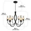 Ver imagem 2 de Luminária Artesanal Com Cúpulas De Vidro Para Sala de Estar Libertas Rosas Artesanato Bola No Meio C