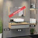Ver imagem 3 de Gabinete Banheiro 60cm Ametista Cinza/Freijo/Rovere