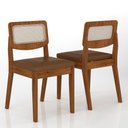 Ver imagem 5 de Mesa com 4 Cadeiras Redonda C/vidro Santorini Fre/off/cor.caramel - Ma Freijó/off Pre/corino