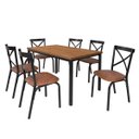 Ver imagem 3 de Conjunto Karina Flex 1,36m Tampo Laminado com 6 Cadeiras Preto/Fosco/Caramelo/Amendoa