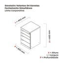 Ver imagem 3 de Gaveteiro Volante 04 Gavetas Corporativa