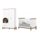 Ver imagem 3 de Conjunto Quarto de Bebê Berço 2 em 1 e Guarda-Roupa Yuri Branco/Jequitibá HP