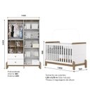 Ver imagem 7 de Conjunto Quarto de Bebê Berço 2 em 1 e Guarda-Roupa Yuri Branco/Jequitibá HP