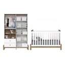 Ver mais imagens de Conjunto Quarto de Bebê Berço 2 em 1 e Guarda-Roupa Yuri Branco/Jequitibá HP