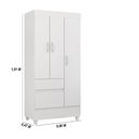 Ver imagem 4 de Kit Guarda Roupa Solteiro 3 Portas Wind Cômoda Astral - Branco