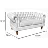Sofá 2 Lugares Decoração Sara Recepção Dom Pedro Chesterfield - 3