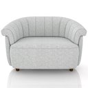 Ver imagem 3 de Kit Namoradeira 2 Lugares e Poltrona Decorativa Orgânica Perseu M03 Linho Cinza - Lyam Decor