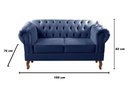 Ver imagem 3 de Sofá 2 Lugares Decoração Sara Recepção Dom Pedro Chesterfield Azul Marinho