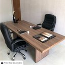 Ver mais imagens de Mesa de Reuniao Escritorio 205x91 cm e Balcao 2 Portas 90 cm Nogal Preto Artany