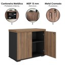 Ver imagem 6 de Mesa de Reuniao Escritorio 205x91 cm e Balcao 2 Portas 90 cm Nogal Preto Artany