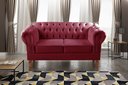 Ver imagem 1 de Sofá 2 Lugares Decoração Sara Recepção Dom Pedro Chesterfield Vermelho Bordô