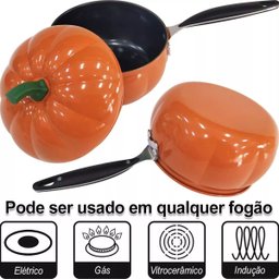 Panela Esmaltada Antiaderente Decorativa Abóbora 1,2lt - 5