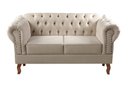 Ver imagem 2 de Sofá 2 Lugares Decoração Sara Recepção Dom Pedro Chesterfield Bege Claro