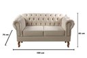 Ver imagem 3 de Sofá 2 Lugares Decoração Sara Recepção Dom Pedro Chesterfield Bege Claro