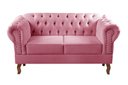 Ver imagem 2 de Sofá 2 Lugares Decoração Sara Recepção Dom Pedro Chesterfield Rosa