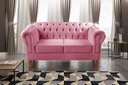 Ver imagem 1 de Sofá 2 Lugares Decoração Sara Recepção Dom Pedro Chesterfield Rosa