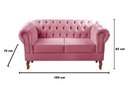 Ver imagem 3 de Sofá 2 Lugares Decoração Sara Recepção Dom Pedro Chesterfield Rosa