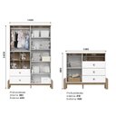 Ver imagem 3 de Conjunto Quarto Infantil/Juvenil Guarda-Roupa e Cômoda Yuri Branco/Jequitibá HP