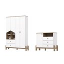 Ver imagem 5 de Conjunto Quarto Infantil/Juvenil Guarda-Roupa e Cômoda Yuri Branco/Jequitibá HP