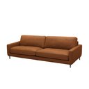 Ver imagem 2 de Sofá Decorativo Isaac 3 Lugares Sala de Estar 240cm Pés em Aço Couro Conhaque G88 - Gran Belo