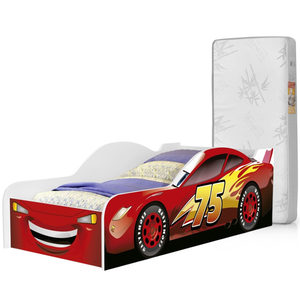 Cama Infantil Carro Mcqueen Crianças com Colchão D20 - Vermelho